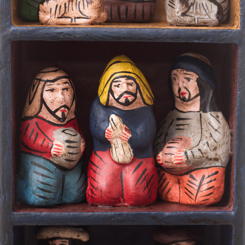 Crèche de Noël décorative en bois Manitoba