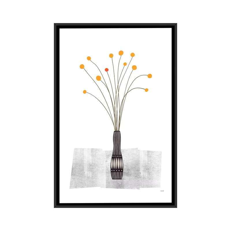 «Flowers III», impression sur toile, H 60 po x l 40po x P 1,5 po, Toile avec cadre noir, Pas de tapis