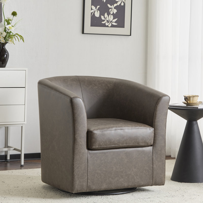 Fauteuil demi-tonneau Wilmore, Marron foncé