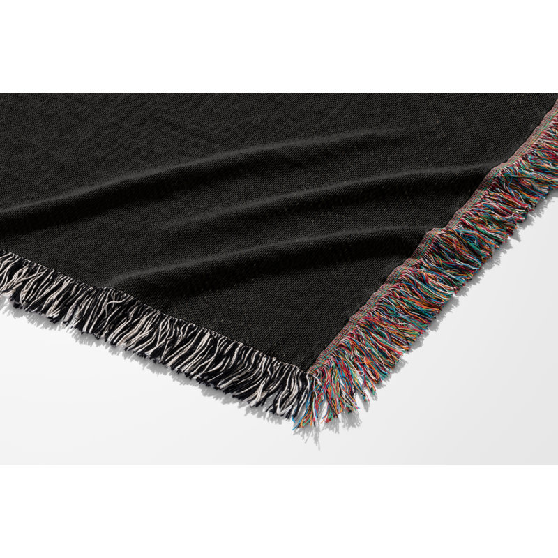 Couverture 100% coton Mossi, Noir / Beige, L 60 po x l 50 po