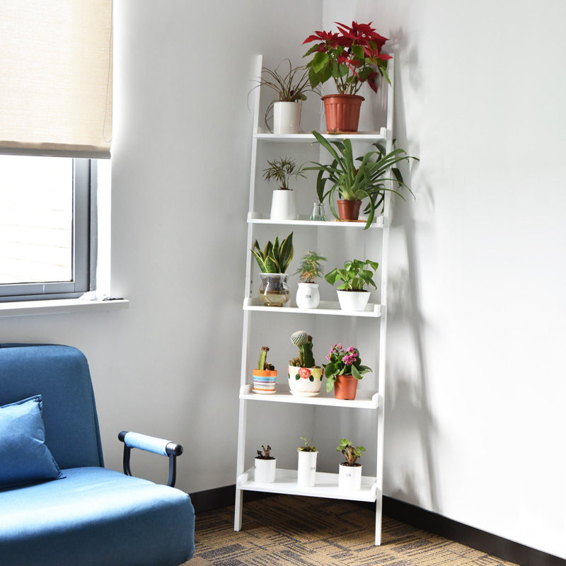 Luz Ladder Bookcase, White