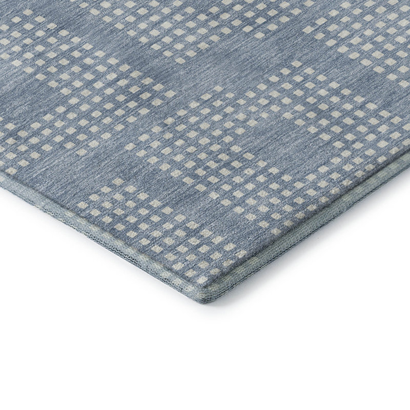 Premium Machine Washable Prisco Sky Rug, Rectangle 2'6" x 3'10"