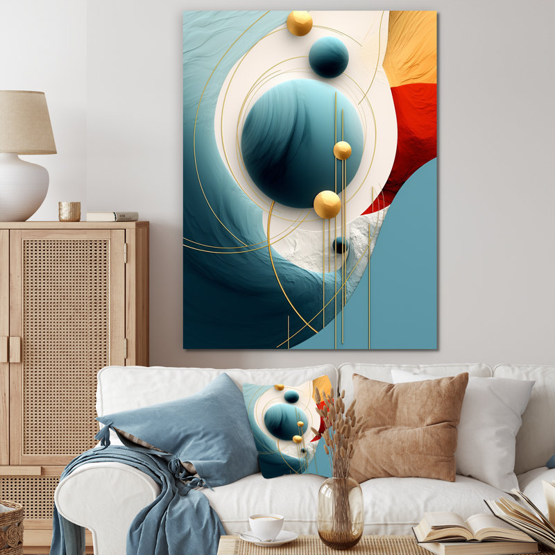 «Tender Awakening» en bleu rétro - impression, H 32 po x l 16 po x P 1 po, Toile tendue