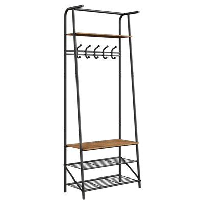 Entryway Shoe Storage With Coat Rack