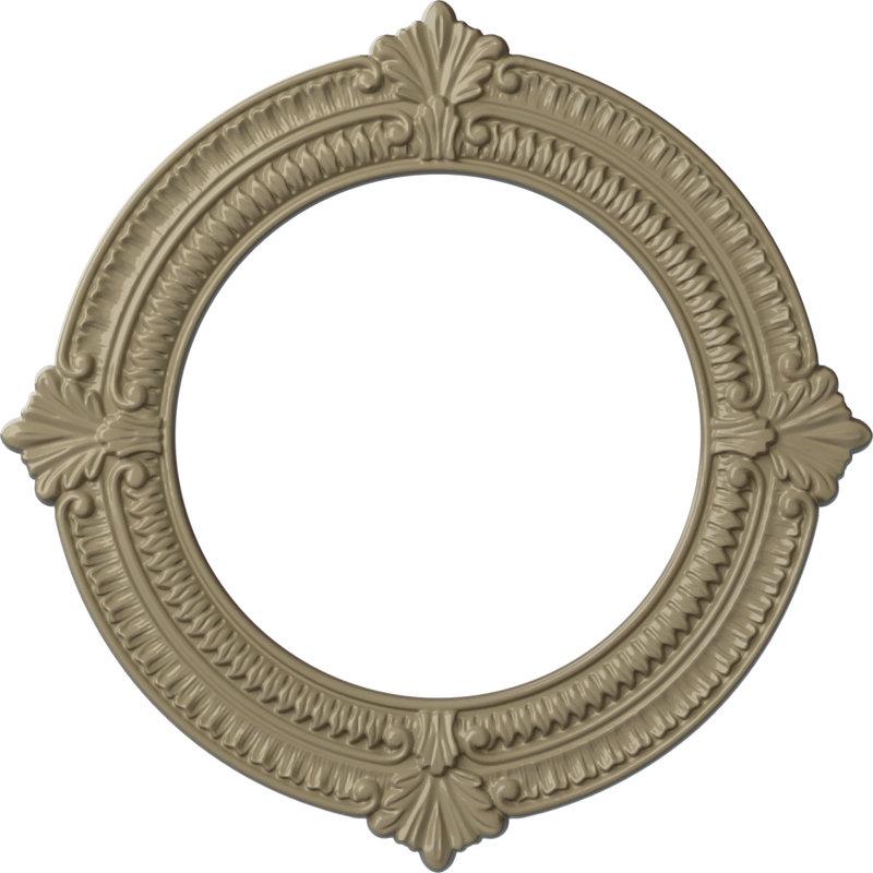 Médaillon de plafond Endurathane Valeriano, DE 12 1/8 po x P 3 5/8 po x P 3/4 po (convient aux auvents jusqu'à 6 1/4 po), finition dorée de pharaons peinte à la main