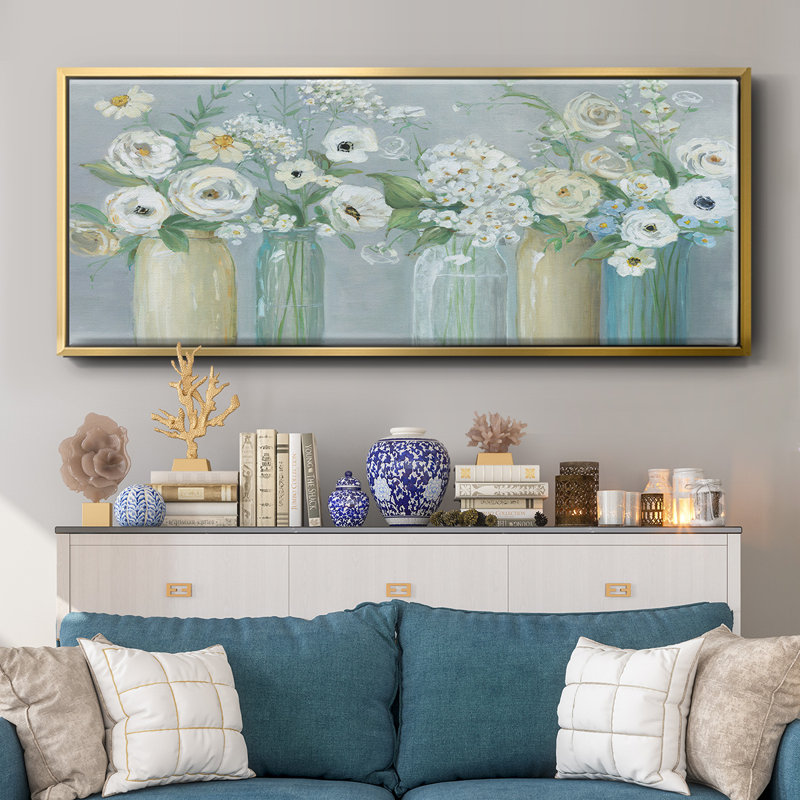 Blooming Meadow Beauties - Toile encadrée, H 12 po x l 30 po