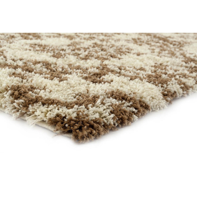 Tapis intérieur/extérieur crème/brun damassé Milne, Rectangle de 5 pi x 7 pi