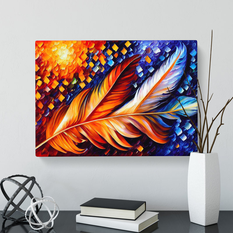 Bird Feather Vol.3 Abstract - Wrapped Canvas, 40cm H x 60cm W x 3cm D