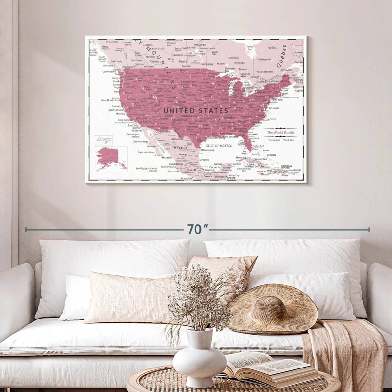 Épinglette rose foncé USA Milstead, H 30 po x l 45 po