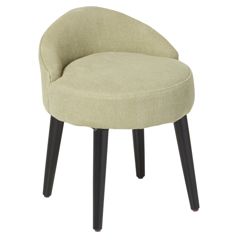 Tabouret de coiffeuse en bois massif, Brume verte