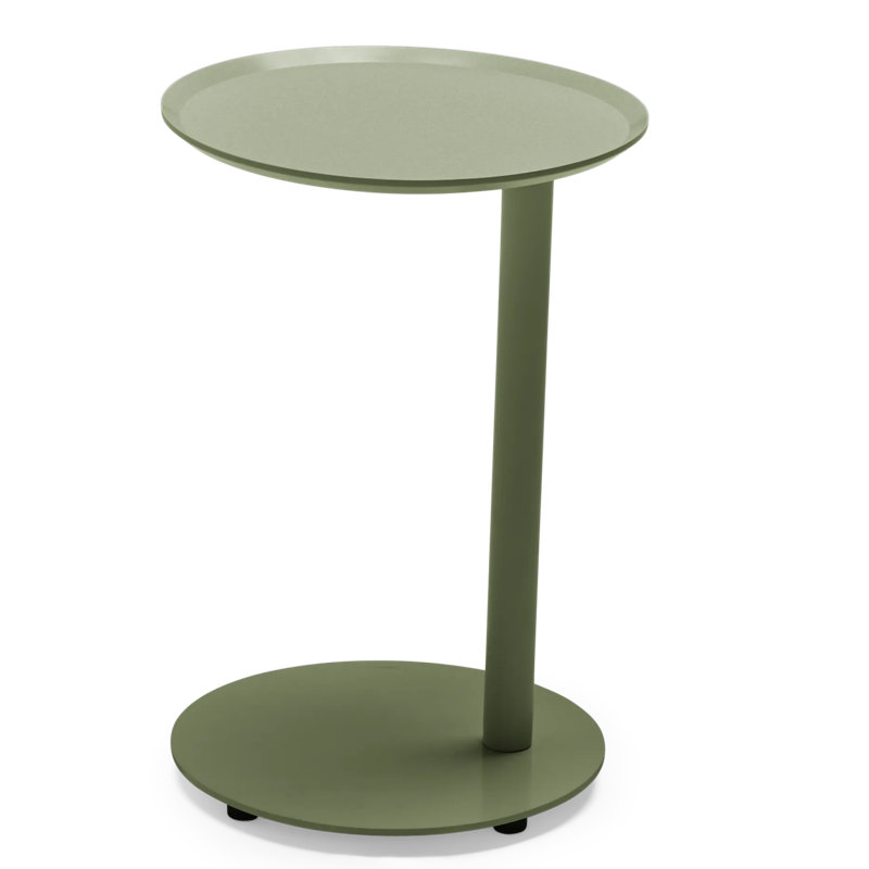 Terra Outdoor Circular Side Table, Olive