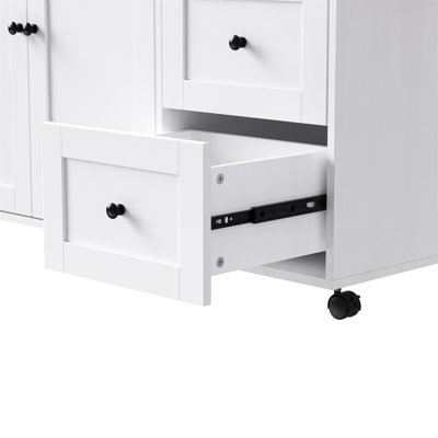 74.8" Kitchen Island with Extendable Dining Table