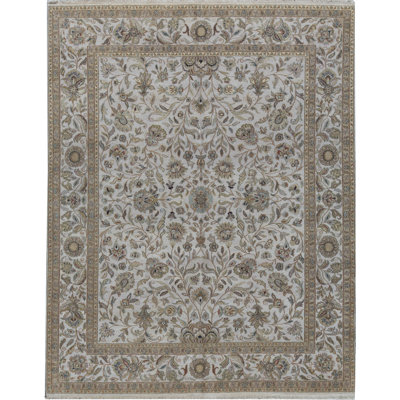 Tapis beige et beige noué à la main de haute qualité