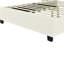 Lit tapissier beige avec plateforme grand lit et grandes têtes de lit confortables et rembourrées-360064240