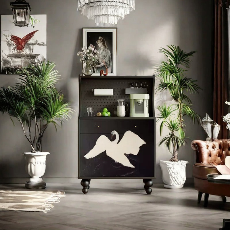 Modern art multi-purpose accent cabinet, Black