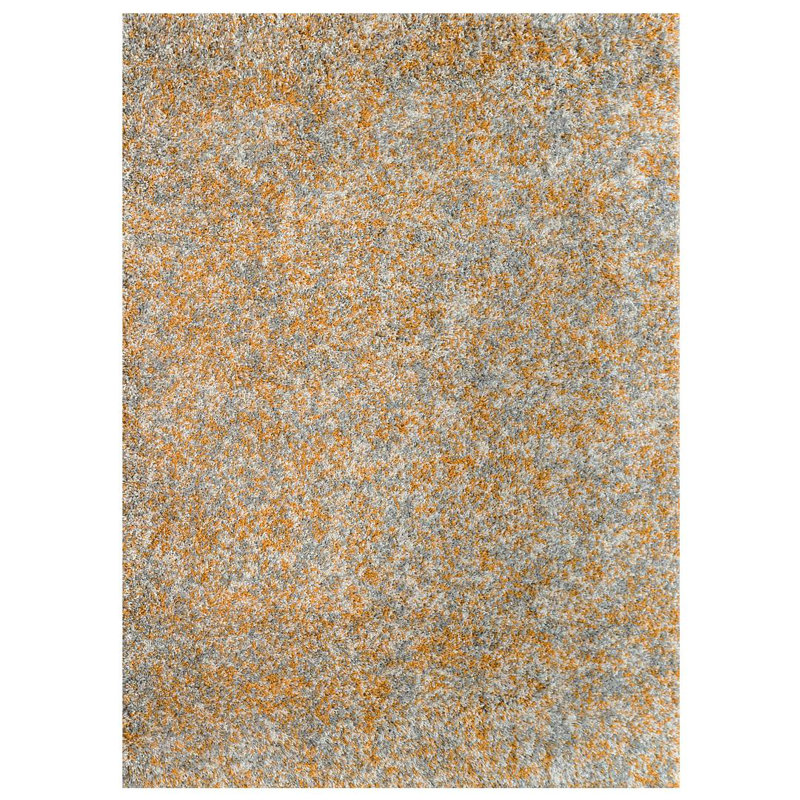Geyer Shaggy Yellow/Grey Rug, Rectangle 80 x 150cm