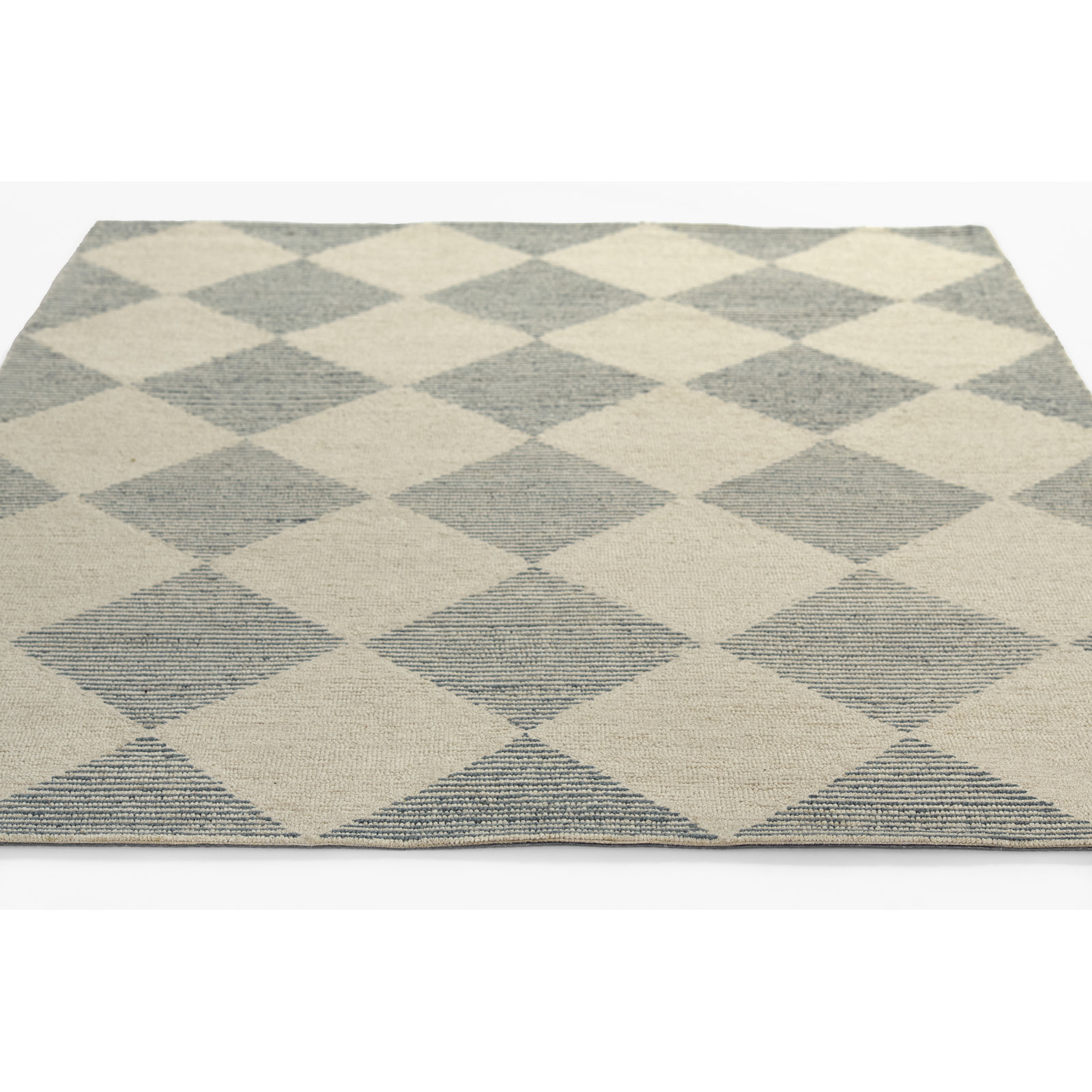 Patia Hand Tufted Wool Geometric Blue Area Rug 5' X 8', 2' X 3'