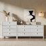 2 Piece Bedroom Set, 6 Drawer Dresser And 4 Drawer Dresser Set