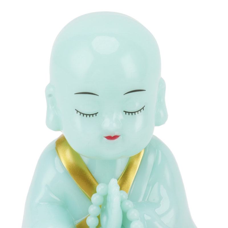 Petit moine, figurine de Bouddha chinois faisant un signe de tête solaire, tableau de bord de voiture, décorations pour la maison, moyen