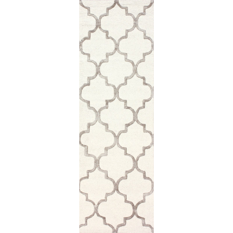 Loyers Geometric Wool Hand Woven Area Rug, Runner 76 x 366cm