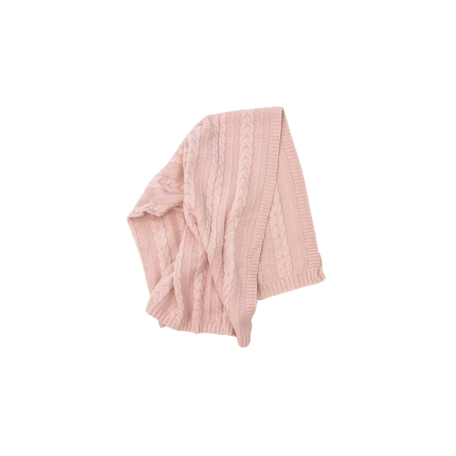 Cable Knit Baby Blanket, Pink