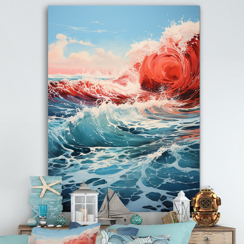 Saphir infini bleu rouge, impression sur toile, H 44 po x l 34 po x P 1,5 po, Toile tendue