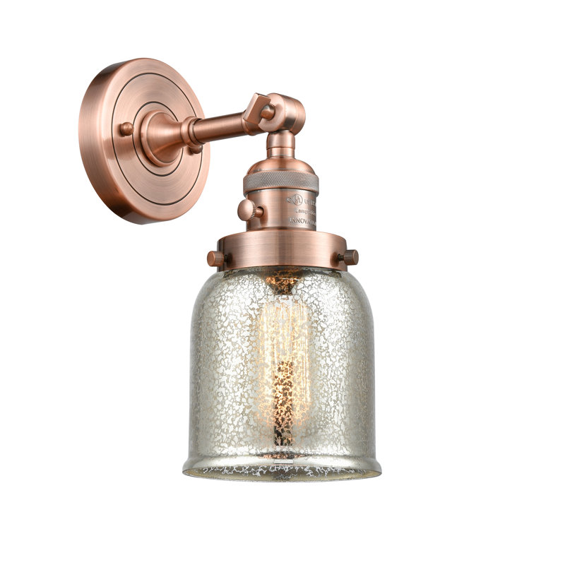 Bell - 1 Light 5" Sconce, Silver Mercury, 3.5 Watt Vintage LED Bulb, Antique Copper