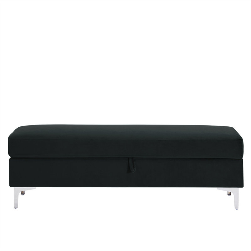 Banc de rangement rembourré Alliber, Noir