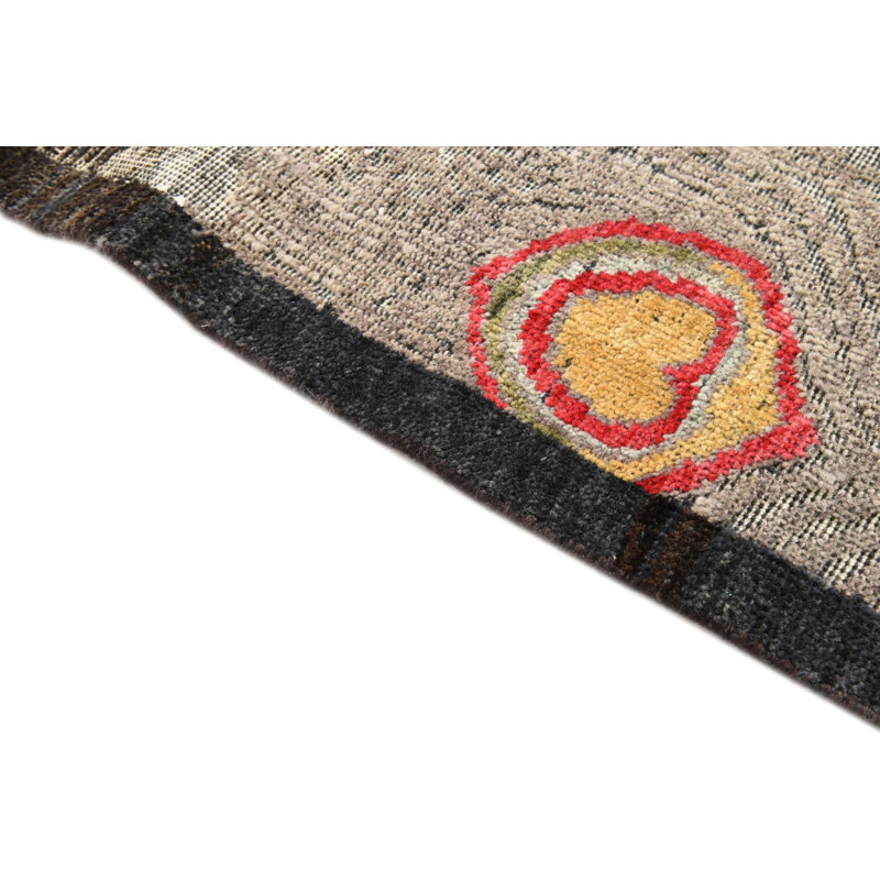 Tapis noir carré 6 pi Philip