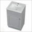 Meuble-lavabo de 18 pouces avec lavabo en céramique, porte à fermeture en douceur et tablette réglable pour les salles de bain modernes-1882068740