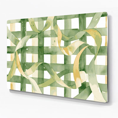 «Farm Gingham Ribbon», art mural en métal brun