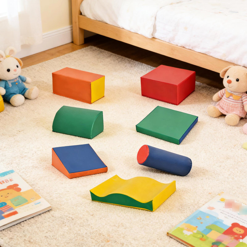Équipement d'escalade coloré et doux: sept blocs de mousse polyvalents pour l'avancement cognitif et créatif de 1 à 3 ans: Imaginaire rampant