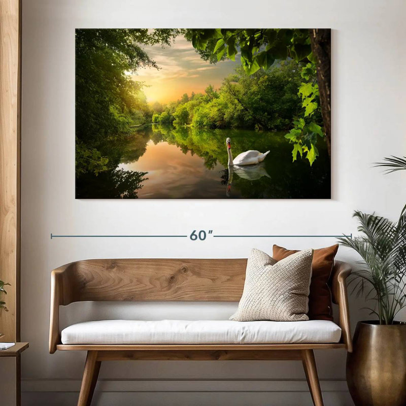 Harnek cygne serein dans la jungle, H 34 po x l 51 po