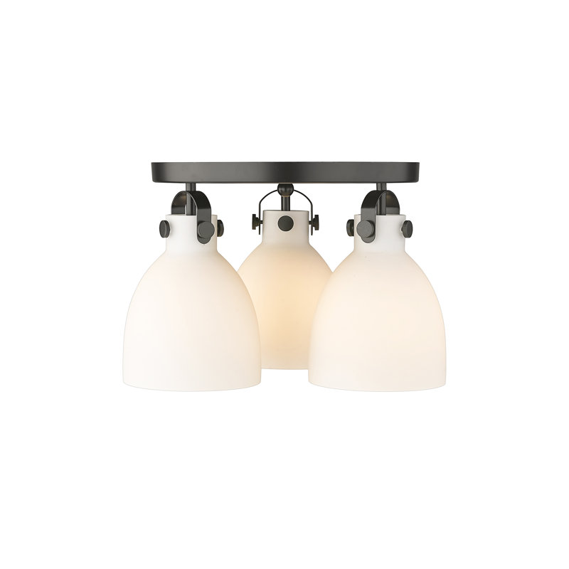 Smeltertown Glass Flush Mount, Matte White, Matte Black