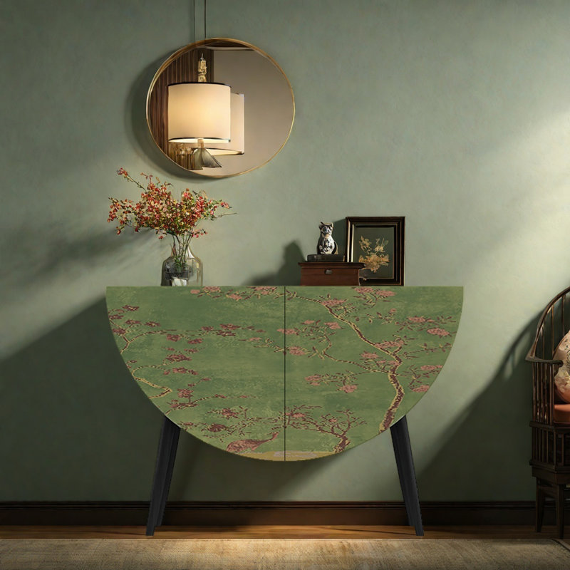 Wabi-sabi style semicircle household decor cabinet