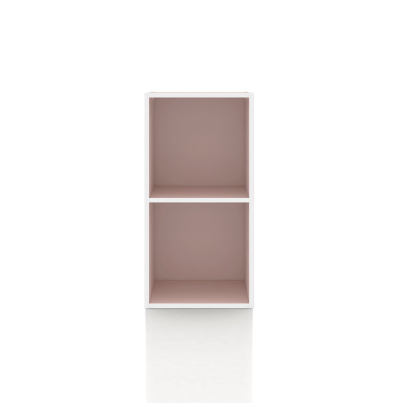 Bibliothèque de rangement Breayla, 2 cubes, Rose clair