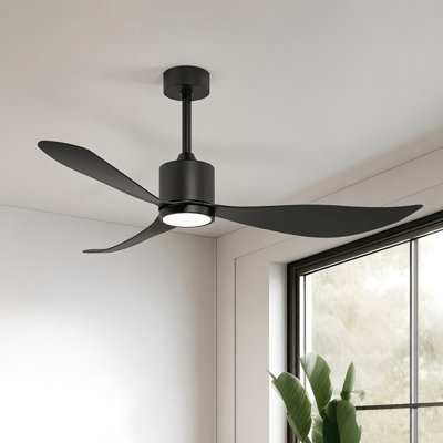 52" Ceiling Fan with Light High-Airflow 6-Speed Remote Control, Reversible Airflow Low Noise DC Motor