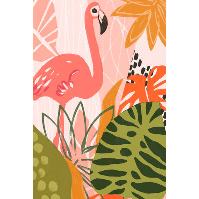 Jungle Flamingo II by June Erica Vess - Painting