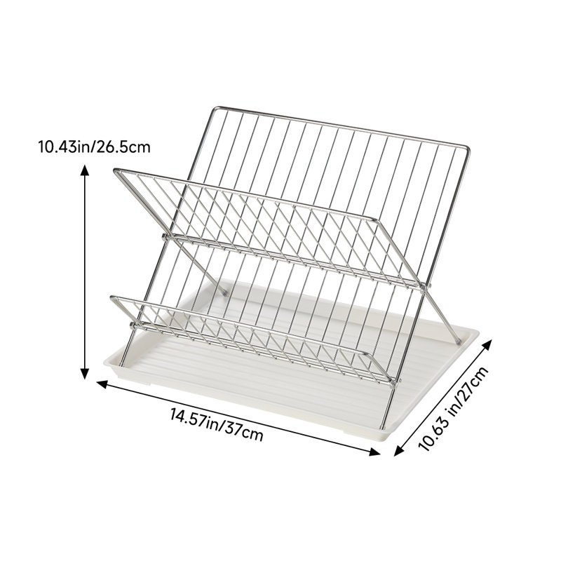 Adjustable Countertop Dish Rack, Stainless Steel