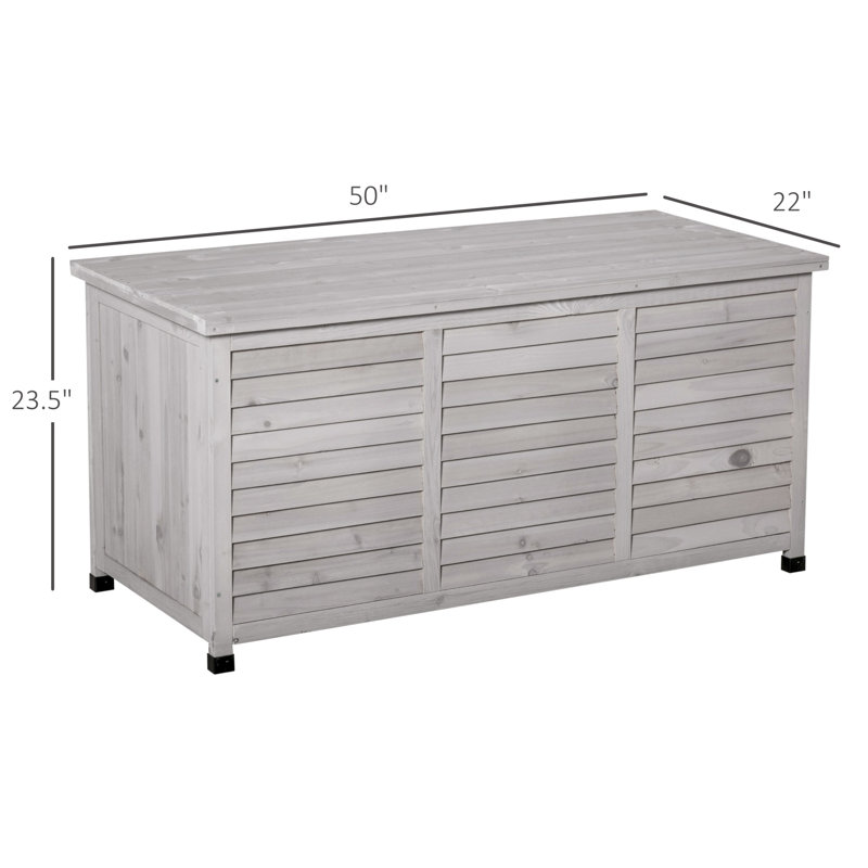 Boîte de rangement en bois 75 gallons Outsunny