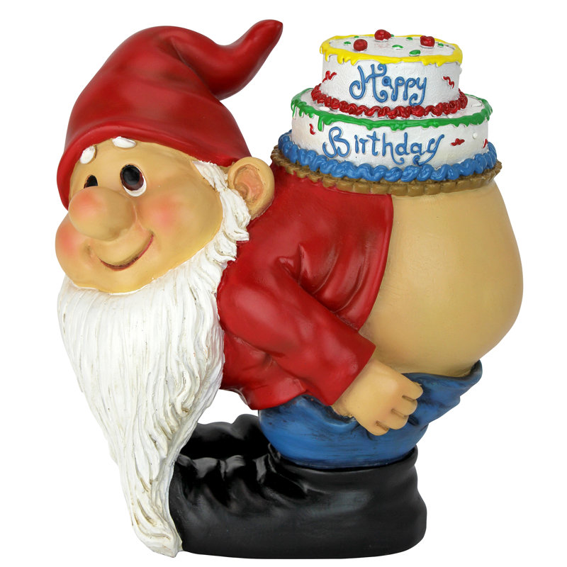 Loonie Moonie Happy Birthday Garden Gnome Statue