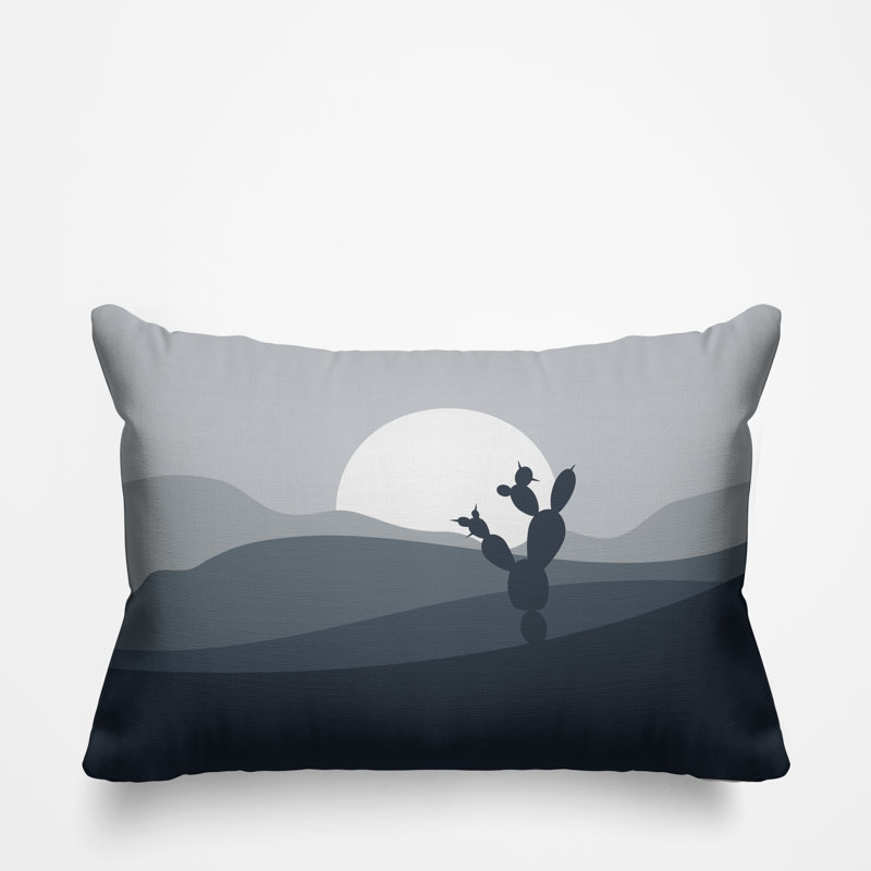 Coussin décoratif intérieur / extérieur Minimalist Desert, gris
