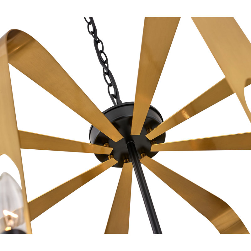8 - Light Dimmable Wagon Wheel Chandelier