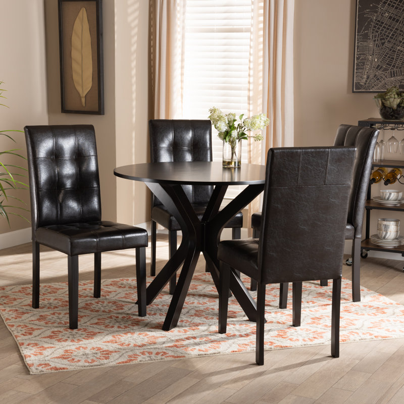 Alok Counter Height Dining Set, 5 Pieces: 1 Table, 4 Chairs