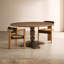 Oak Round Solid Wood Dining Table-281929553