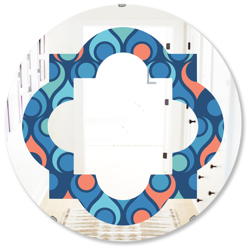 Miroir mural abstrait sans cadre abstrait Drops X Quatrefoil, 31,5 po x 31,5 po