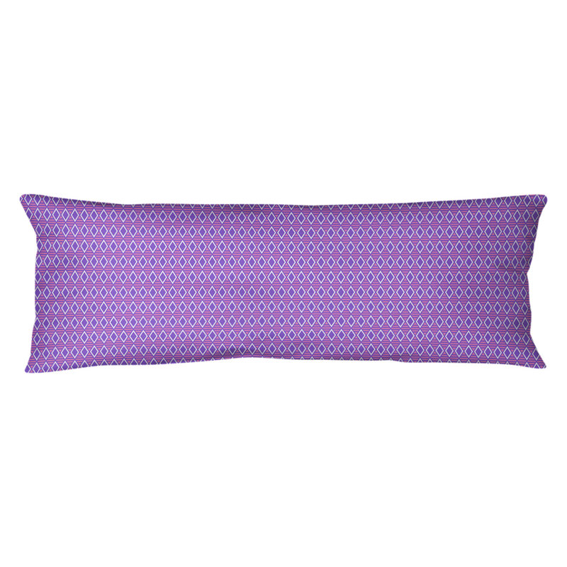 Coussin lombaire à motif géométrique Katelyn Elizabeth, Bourre en polyester, Mauve / rose, Molleton moelleux