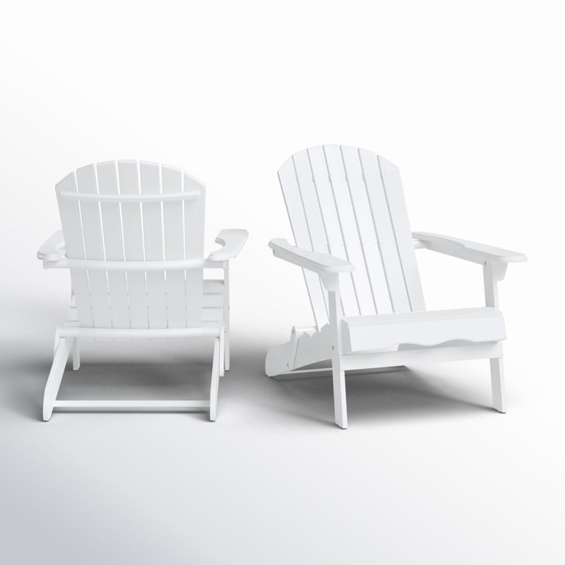Woking Foldable Outdoor Adirondack Set, White