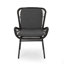Fauteuil gris avec support en fer robuste et rembourrage de siège imperméable