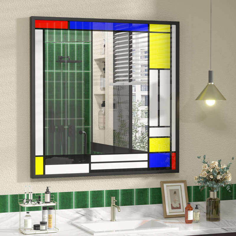 Miroir Romilly, 36 po x 36 po, Coloré